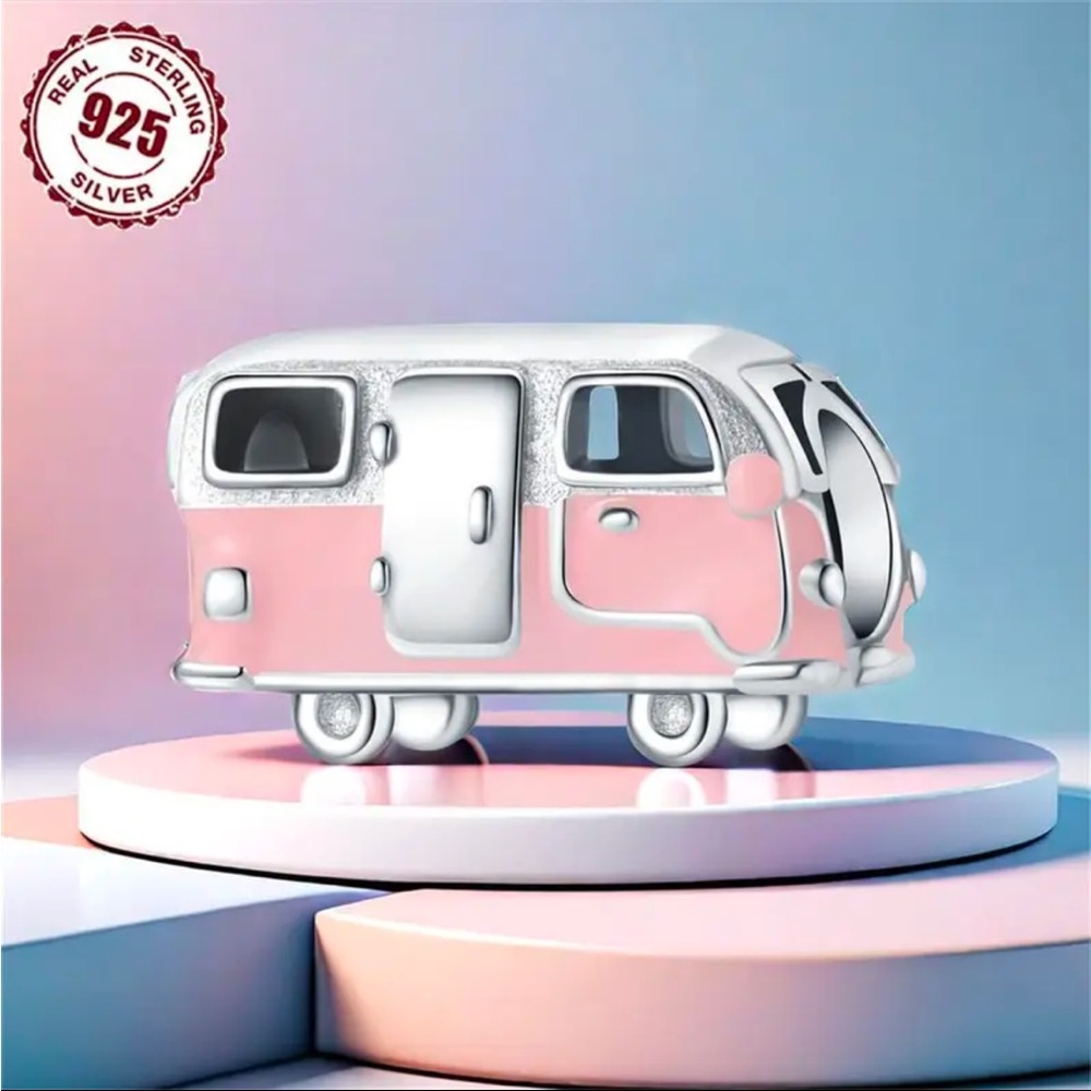 Sterling Silver Camper Charm For Pandora Bracelets & All Other Bracelets-NEW